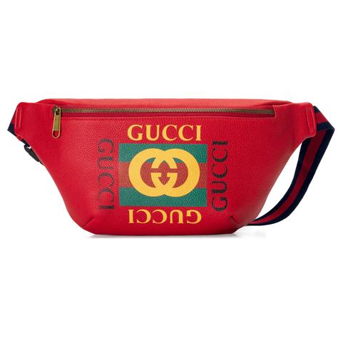 gucci printed leather belt bag|Gucci belt bag 2 pouches.